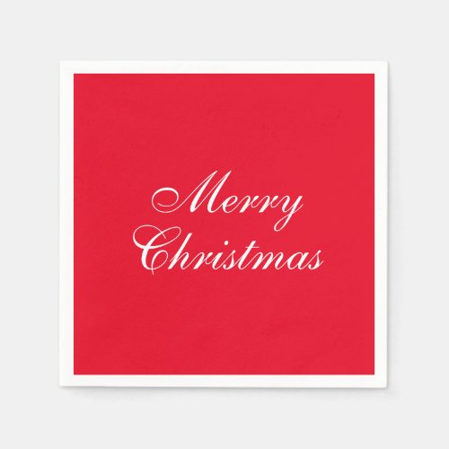 Custom Merry Christmas Add Your Text Elegant Napkins