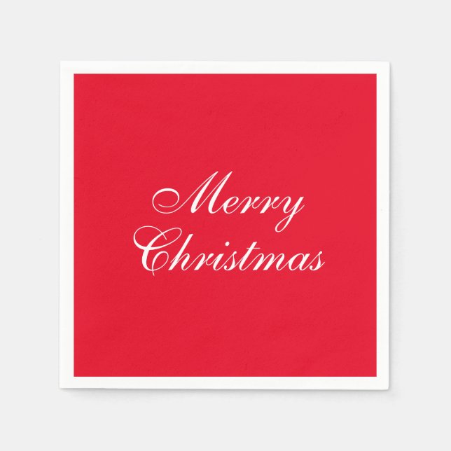 Custom Merry Christmas Add Your Text Elegant Napkins (Front)