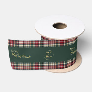 Custom Merry Christmas And Business Logo Satin Ribbon