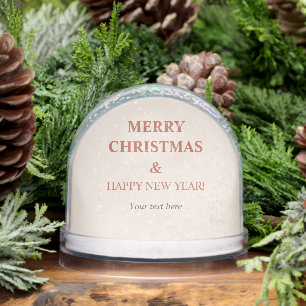Custom Merry Christmas And Happy New Year Snow Globe