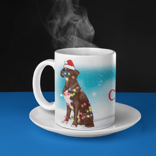 Custom Merry Christmas Boxer Dog Lover Cute Coffee Mug