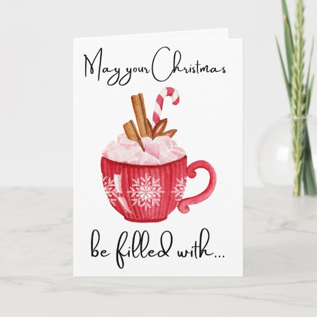 Custom Merry Christmas Coffee Quotes For Friends  Holiday Card (Front)