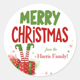 Custom Merry Christmas Envelope Sticker Seal