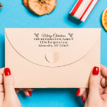 Custom Merry Christmas Family Address Stamp<br><div class="desc">Add a festive touch to your holiday mail with this custom Merry Christmas family address stamp. Personalize it with your family name and address, perfect for holiday cards, invitations, and gift tags. Featuring a classic holly design, this stamp brings elegance and holiday cheer to your correspondence. Make sending Christmas cards...</div>