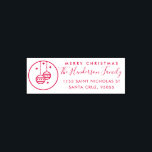 Custom Merry Christmas Family Name Return Address Self-inking Stamp<br><div class="desc">Create Your Own Custom Merry Christmas Family Name Return Address rubber stamp using this easy to use template created for you by rubber stamps. Perfect for any family looking to add a festive touch to their correspondence, featuring Christmas baubles and a stylish typography this design is sure to be exactly...</div>