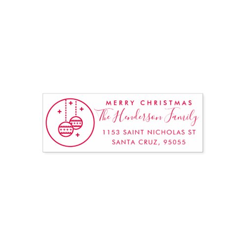 Custom Merry Christmas Family Name Return Address Self_inking Stamp