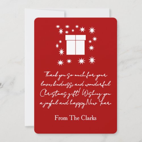 Custom Merry Christmas Family Name Thank You Card