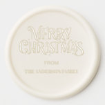 Custom "Merry Christmas" Family Wax Seal Stamp Wax Seal Sticker<br><div class="desc">Add a personal and festive touch to your holiday gifts, cards, or invitations with this elegant “Merry Christmas” wax seal featuring customizable family text. The raised design creates a vintage-inspired impression in wax, making each package feel extra special. Perfect for holiday branding, personal correspondence, or DIY gift wrapping. Just melt,...</div>