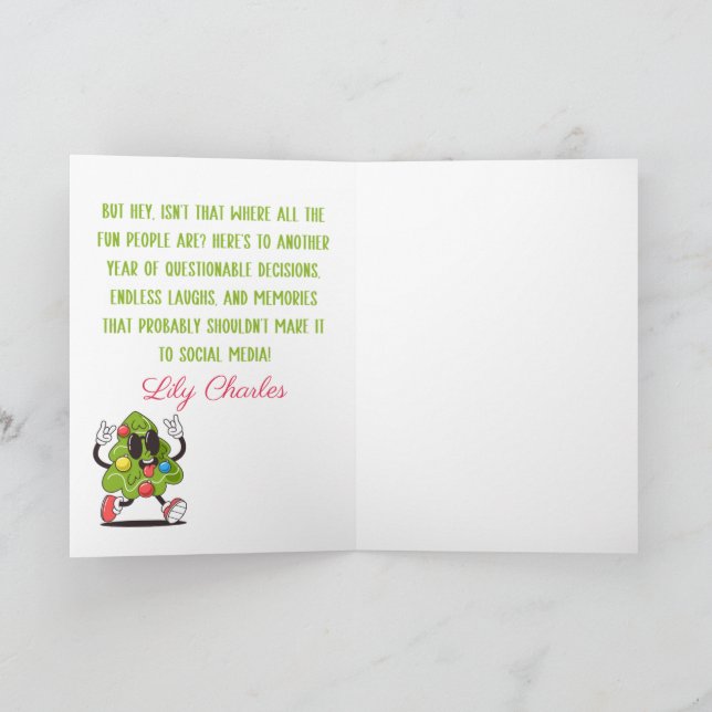 Custom Merry Christmas Funny Quotes For Friends  Holiday Card (Inside)