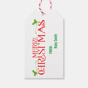 Custom Merry Christmas Gift Tag - Fun Personalized
