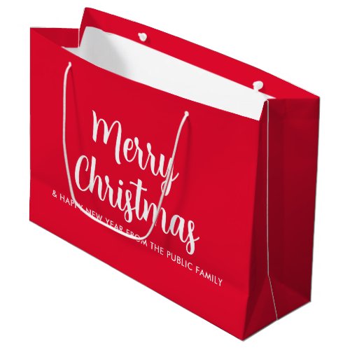 Custom Merry Christmas Happy New Year Template Large Gift Bag