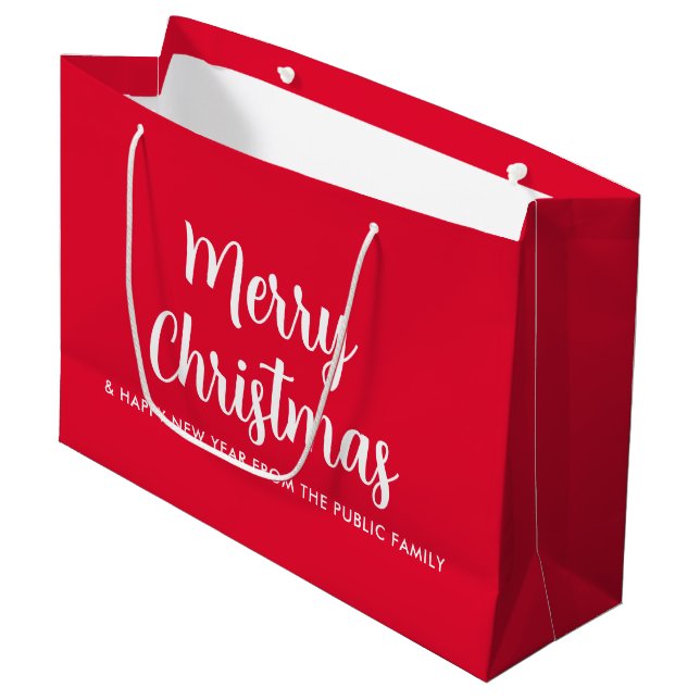 Custom Merry Christmas Happy New Year Template Large Gift Bag (Front Angled)