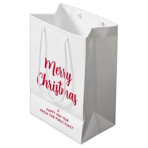 Custom Merry Christmas Happy New Year Template Medium Gift Bag