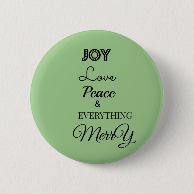 Custom Merry Christmas Holiday Pinback Buttons (Front)