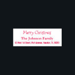 Custom Merry Christmas Holiday Return Address Self-inking Stamp<br><div class="desc">Create your own custom, personalized, fun typography / script, Merry Christmas / Happy Holidays / Season's Greetings state of the art self-inking return address rubber stamp for all your christmas mails / mailings this holiday season. Simply enter the family name / bride & groom's / wife & husband's names, and...</div>
