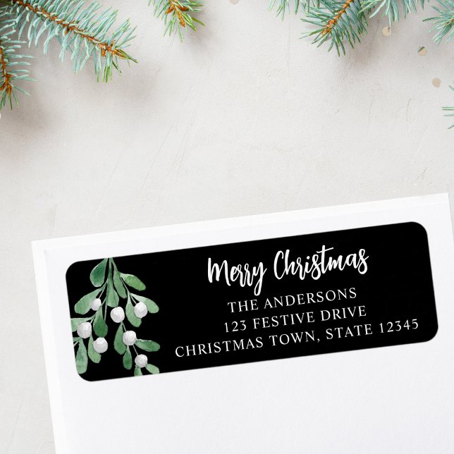 Custom Merry Christmas Mistletoe Return Address Label (Creator Uploaded)