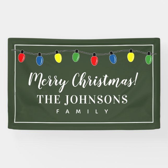 Custom Merry Christmas party banner for family (Horizontal)