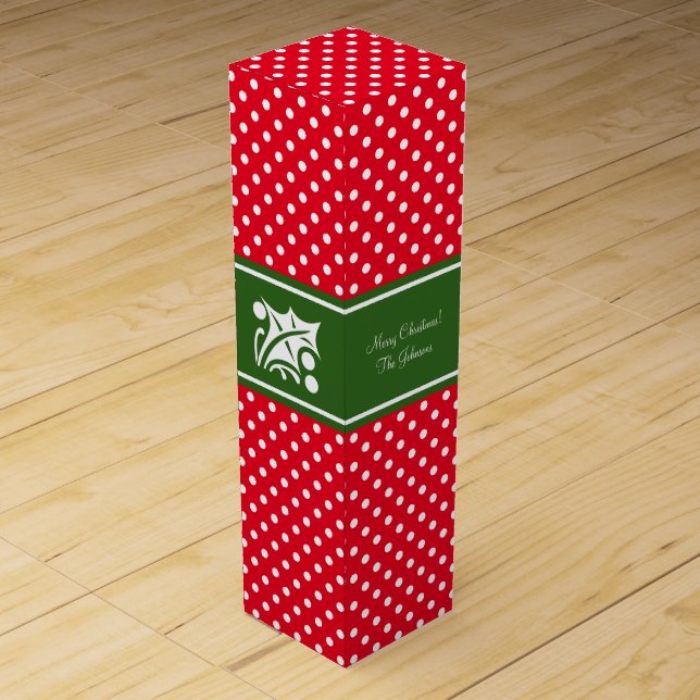 Custom Merry Christmas party favor wine gift box (Back)