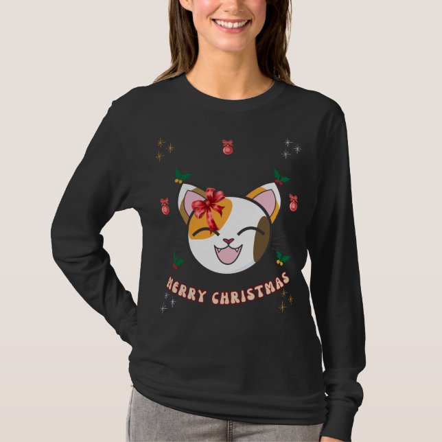 Custom Merry Christmas Pet T-Shirt (Front)