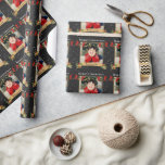 Custom Merry Christmas Photo Black Wrapping Paper<br><div class="desc">Custom Merry Christmas Photo Black Wrapping Paper</div>