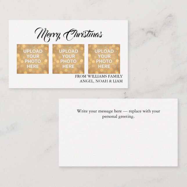 Custom Merry Christmas Photo Business card theme (Front/Back)