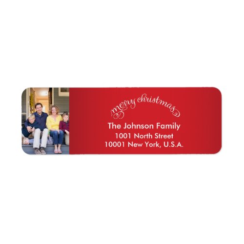 Custom Merry Christmas Photo Return Address Labels