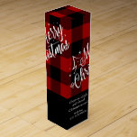 Custom Merry Christmas Plaid Holiday Wine Gift Box<br><div class="desc">Elevate your holiday gifting with this Custom Merry Christmas Plaid Holiday Wine Gift Box, the perfect way to present your favorite bottle in festive style. Featuring a classic plaid design and customizable text, this sturdy gift box adds a personalized touch to your seasonal celebrations. Ideal for Christmas parties, wine exchanges,...</div>