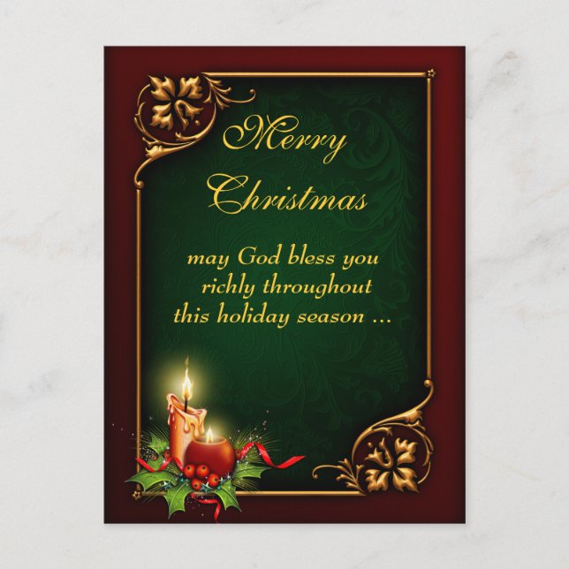 Custom Merry Christmas Postcard (Front)