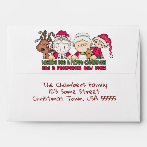 Custom Merry Christmas Santa Claus Envelope