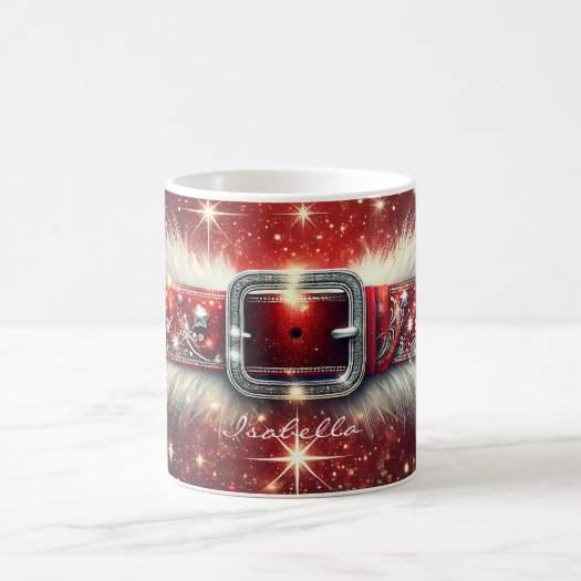 Custom Merry Christmas Santa's Coat Belt White Red