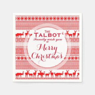 Custom MERRY CHRISTMAS SEASON'S GREETING Paper N Napkins