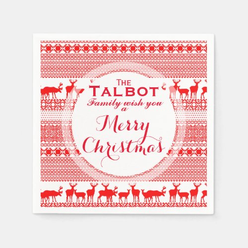 Custom MERRY CHRISTMAS SEASONS GREETING Paper N Napkins