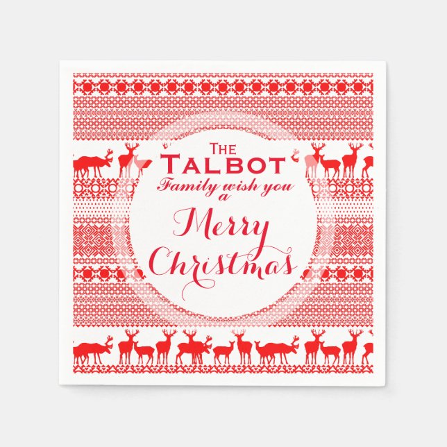 Custom MERRY CHRISTMAS SEASON'S GREETING Paper N Napkins (Front)
