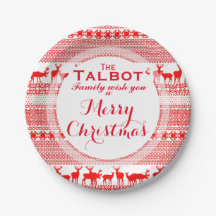 Custom MERRY CHRISTMAS SEASON'S GREETING Paper Pla Plates