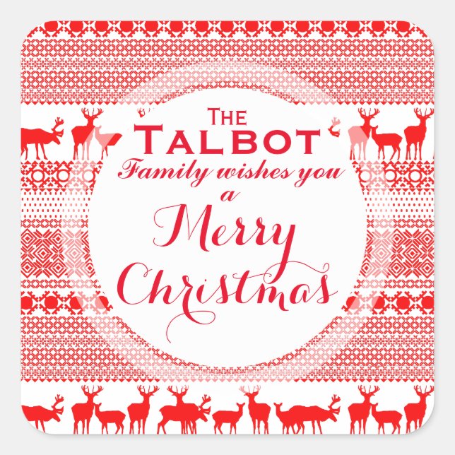 Custom MERRY CHRISTMAS SEASON'S GREETING S Sticker (Front)