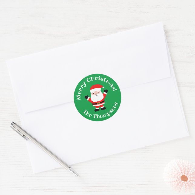 Custom Merry Christmas stickers with cute Santa (Envelope)