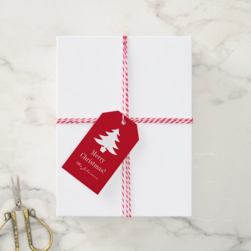 Custom Merry Christmas tree gift tags with string