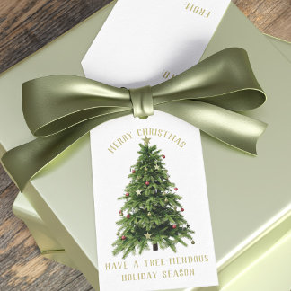 Custom Merry Christmas Tree Holiday Gift Tags