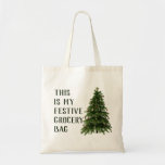 Custom Merry Christmas Tree Holiday Tote Bag