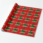 Custom Merry Christmas tree lights wrapping paper<br><div class="desc">Cute Merry Christmas lights wrapping paper for kids and adults. Playful design with colorful light bulbs and custom seasons greeting message. Personalizable with name of adult or child. Black,  red or custom background color. Fun cheerful print for the Xmas season. Personalized gift wrap.</div>