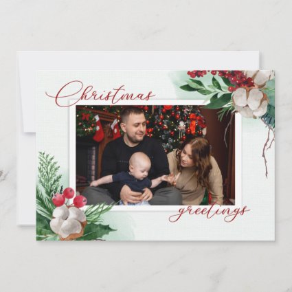 Custom Merry Christmas Tree Modern Photo Holiday