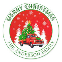 Custom Merry Christmas vintage truck rustic