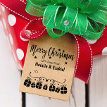 Custom Merry Christmas with love to,  Rubber Stamp<br><div class="desc">This christmas design features gifts with couple names.</div>