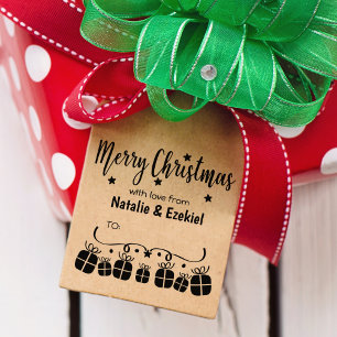 Custom Merry Christmas with love to, Rubber Stamp