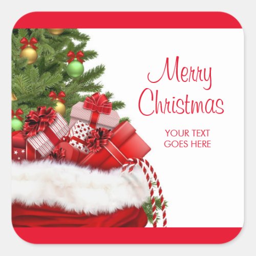 Custom Merry Christmas Your Text Gifts Template Square Sticker
