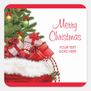 Custom Merry Christmas Your Text Gifts Template Square Sticker