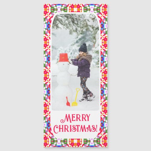 Custom Merry Jolly Christmas Photo Magnetic Card
