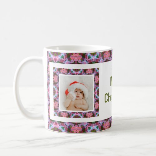 Custom Merry Pink Autumn Fall Christmas Photo Tea Coffee Mug