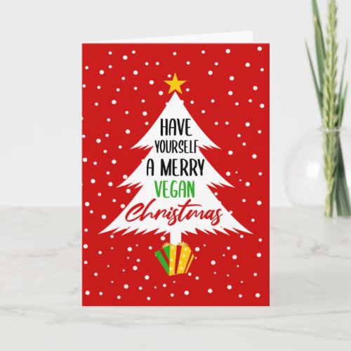 Custom Merry Vegan Christmas Card