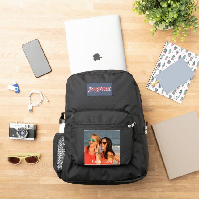 Custom Mesage Square Photo Personalized JanSport Backpack (Insitu)